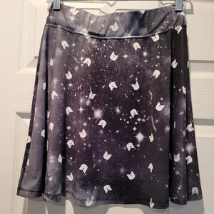 Sailor Moon •Size Medium• Luna Galaxy Print Skater Skirt Stretchy Waist